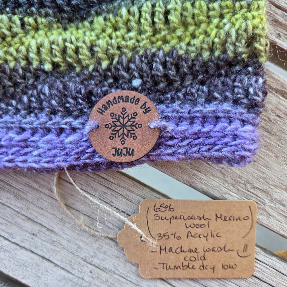 Artisan Handmade Crochet Lightweight Merino Wool Blend "Mountain Stream" Beanie - Picture 5 of 6
